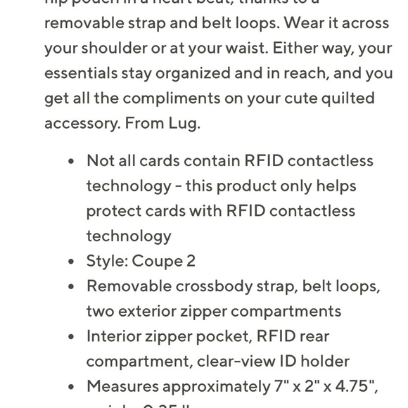 LUG Quilted RFID Convertible Crossbody Coupe 2 NWOT Travel Vacation Floral Print - Picture 15 of 15